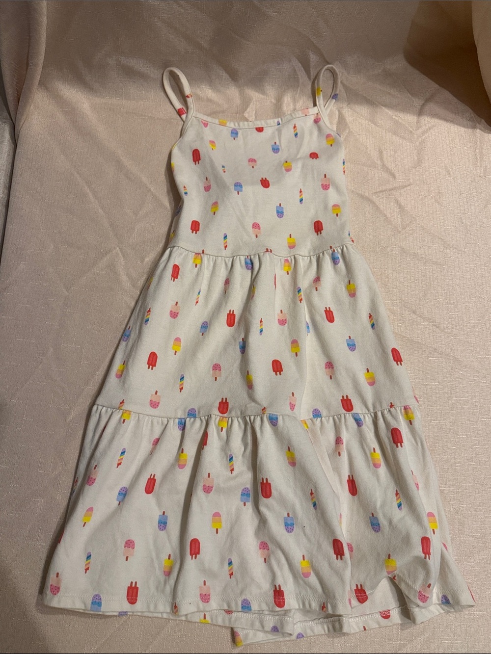 Cat & Jack White Tiered Sundress with Colorful Popsicle Print